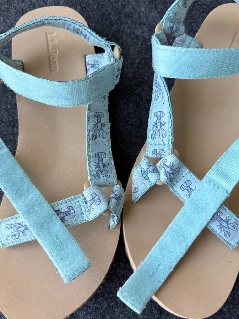 L.L. Bean x Sara Fitz Lobster Print Sandals Size 10 - Picture 5 of 10